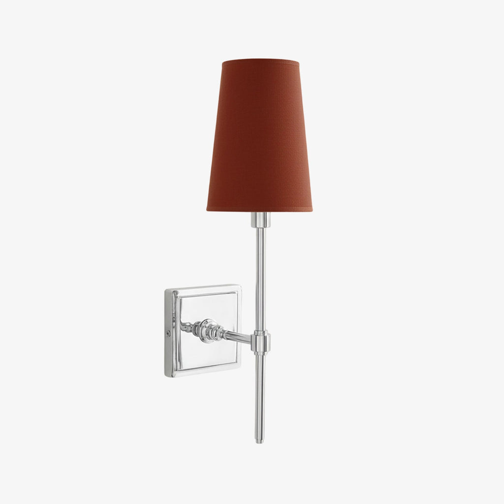 Rowan Elegant White-Linen Shade Wall Lamp – Retro Metal Wall Light for Bedroom & Hallway | Esilora