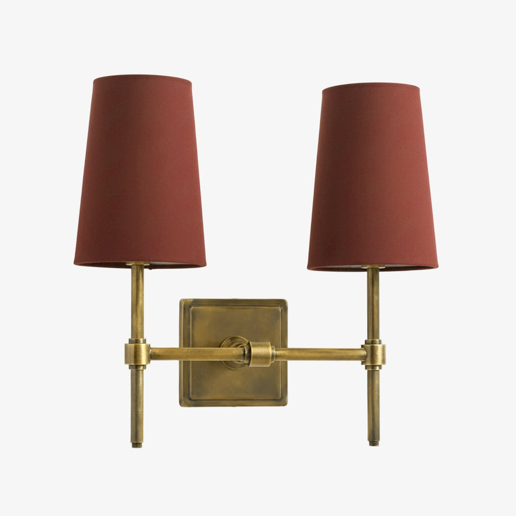Rowan Elegant White-Linen Shade Wall Lamp – Retro Metal Wall Light for Bedroom & Hallway | Esilora