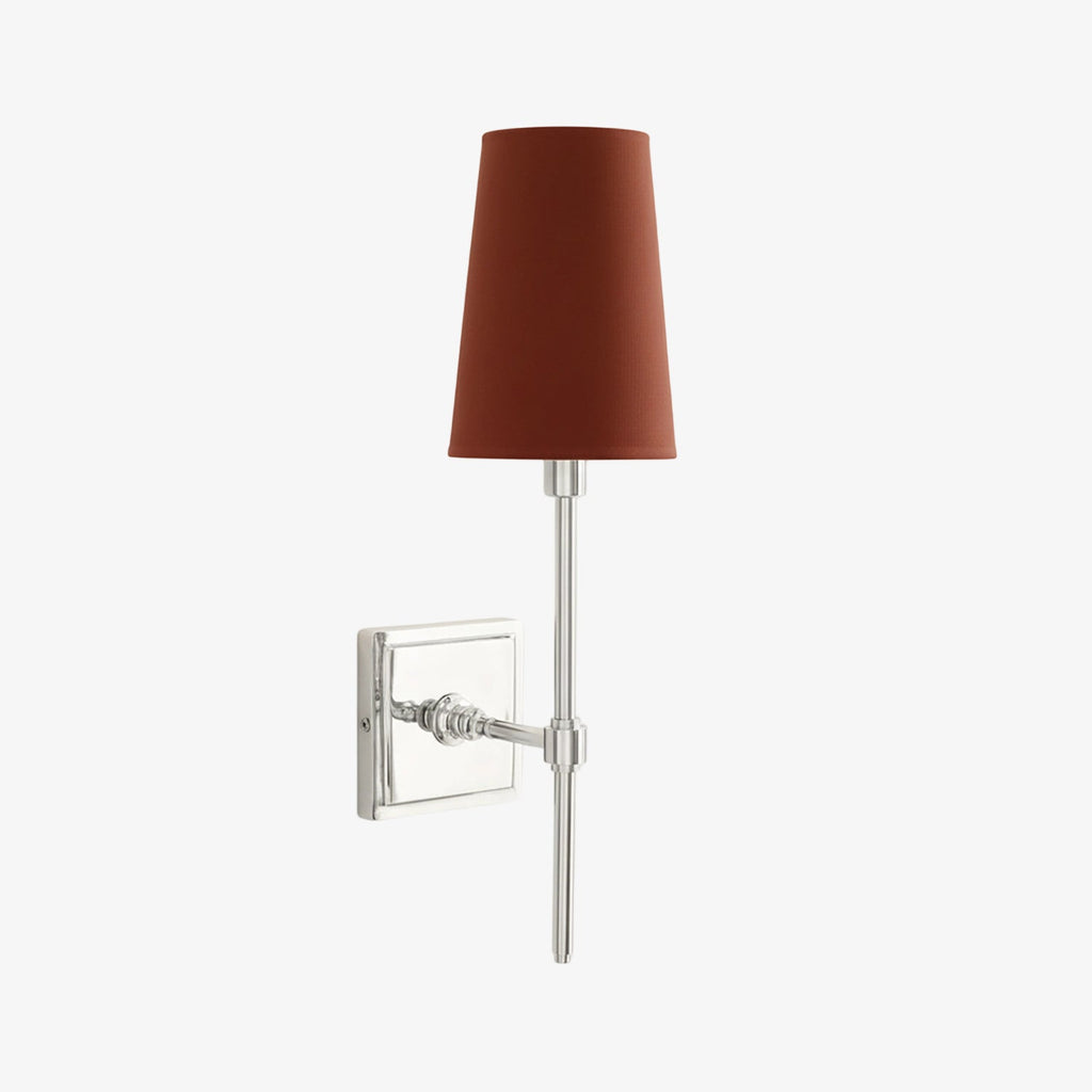 Rowan Elegant White-Linen Shade Wall Lamp – Retro Metal Wall Light for Bedroom & Hallway | Esilora