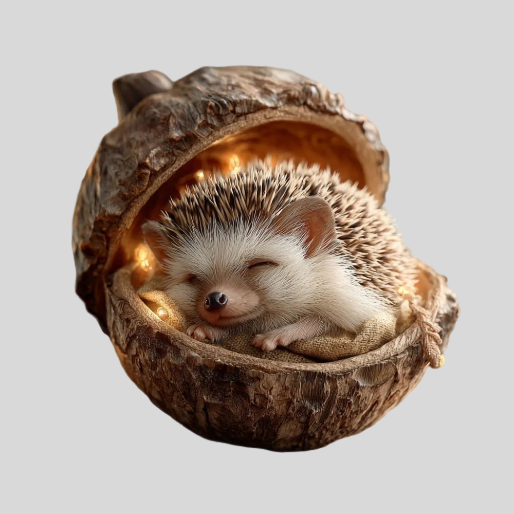Figura decorativa de animal para estantería — diseño de bellota y silueta detallada de fauna salvaje
