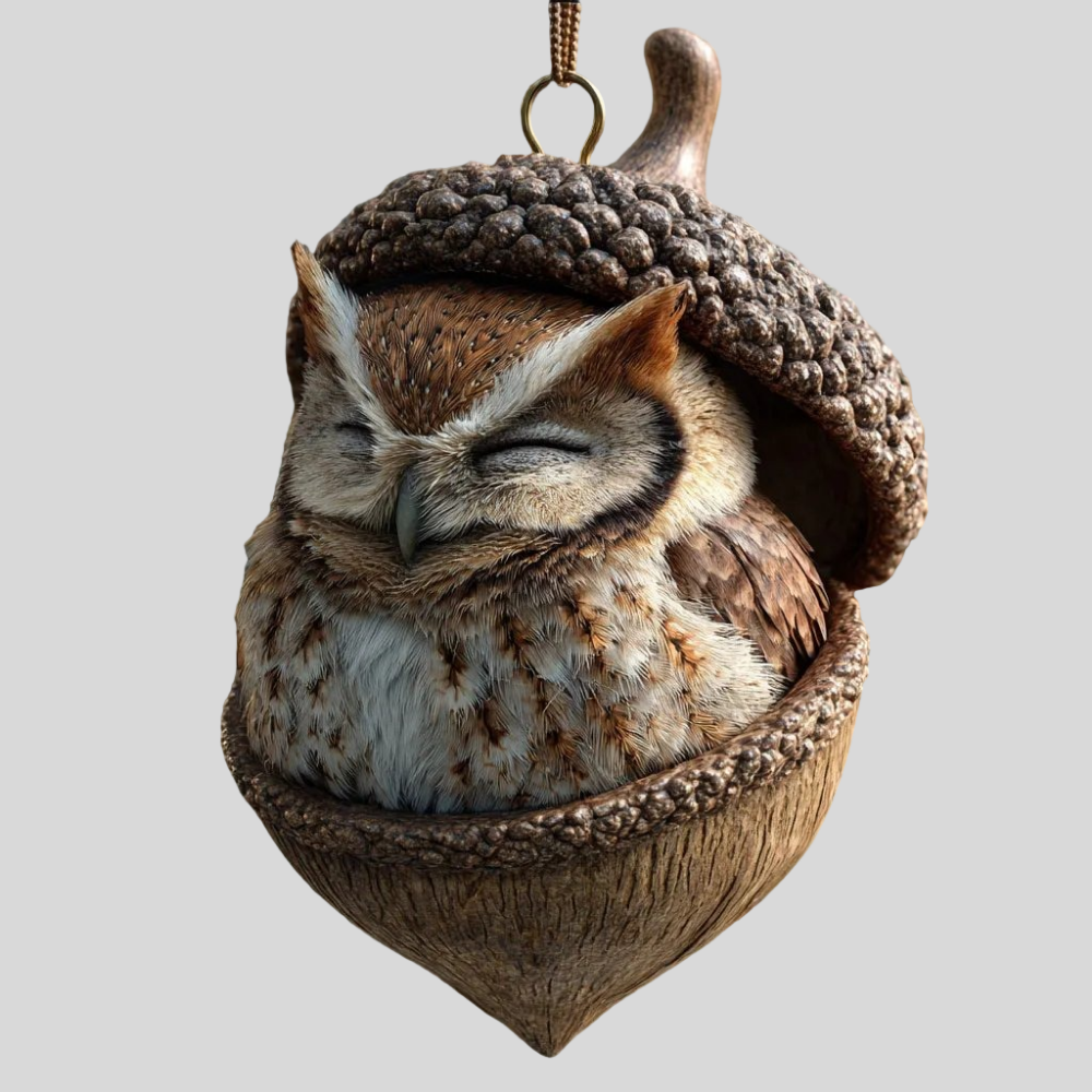 Figura decorativa de animal para estantería — diseño de bellota y silueta detallada de fauna salvaje