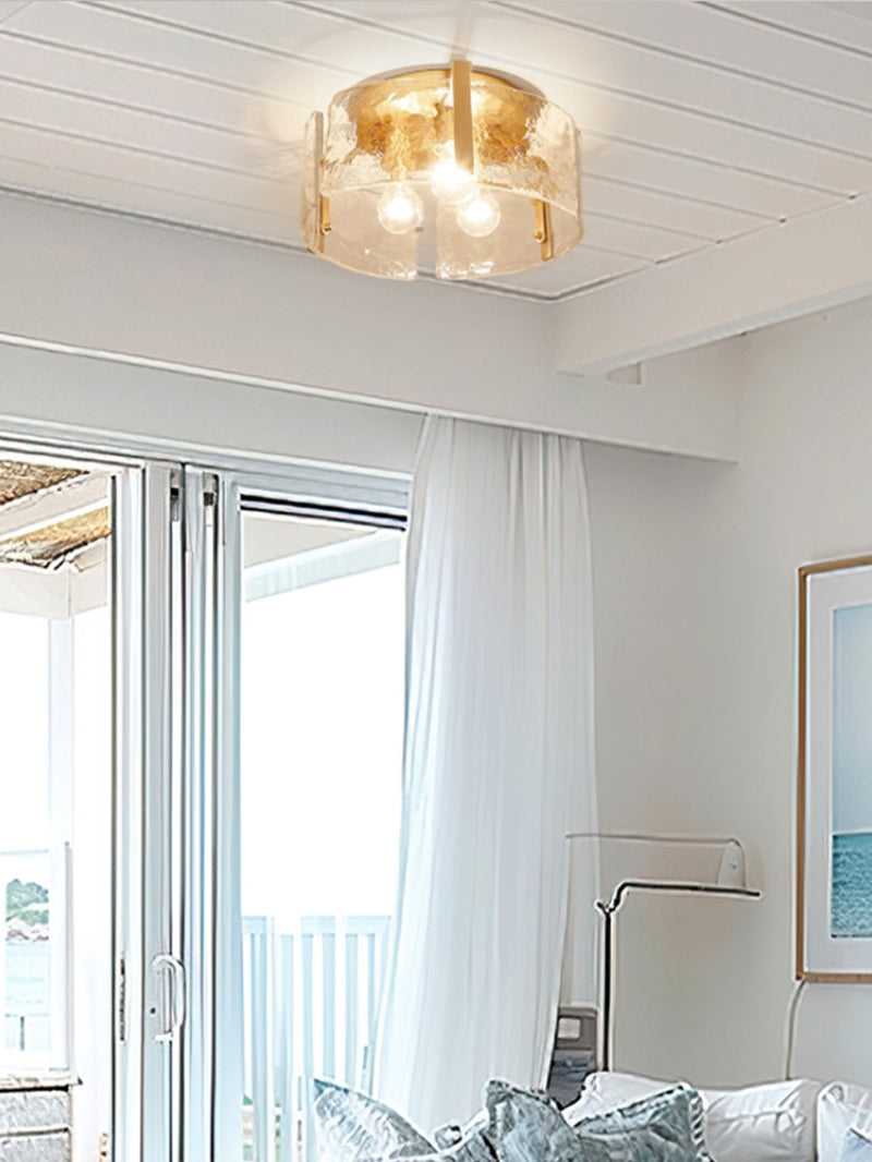 Plafonnier moderne rétro Kalvora avec abat-jour sculptural - Idéal pour chambre ou salon | Esilora