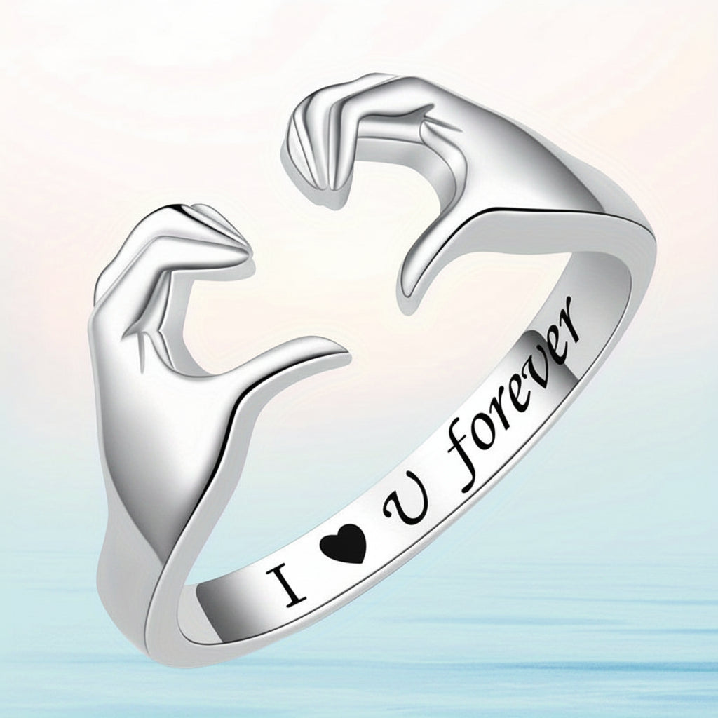 Silver Heart Motif Finger Ring — Romantic Jewelry Piece