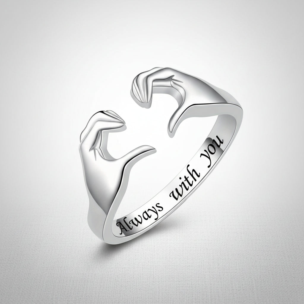 Silver Heart Motif Finger Ring — Romantic Jewelry Piece