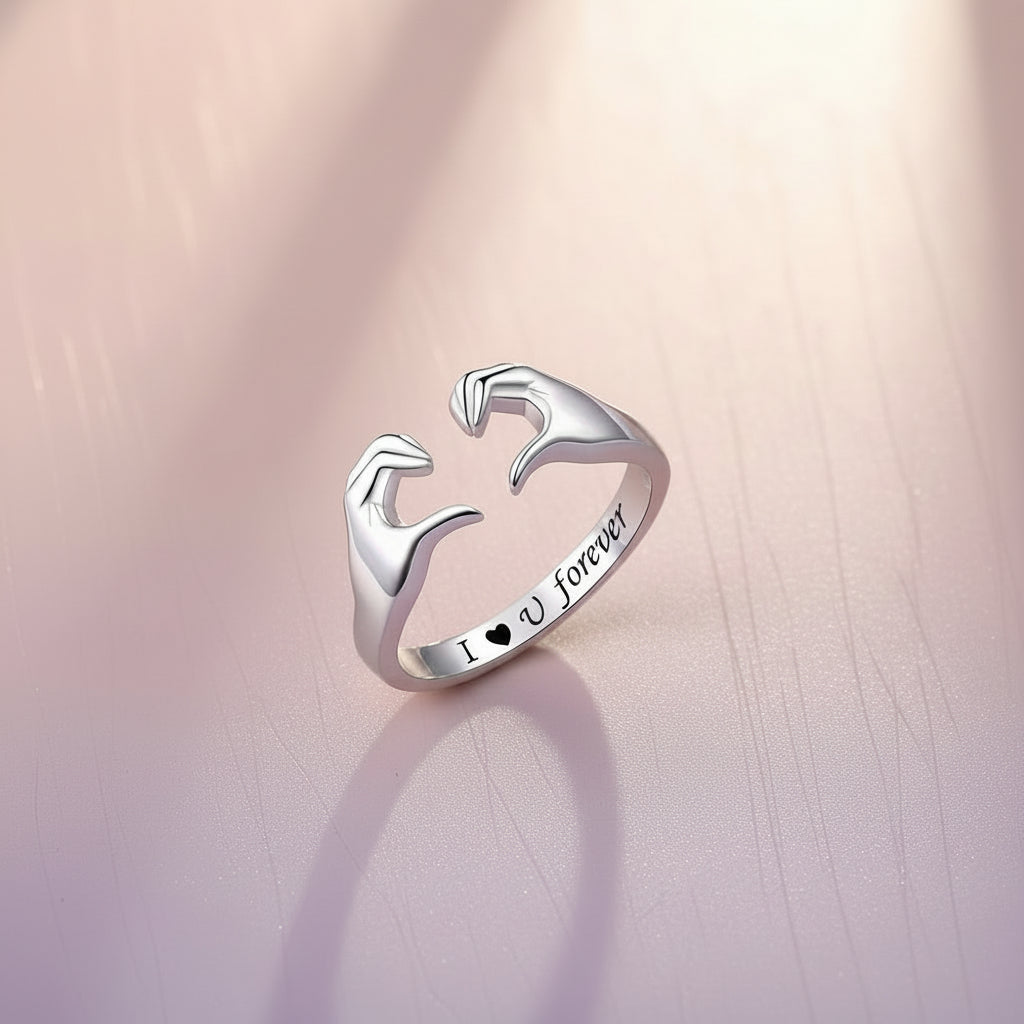Silver Heart Motif Finger Ring — Romantic Jewelry Piece
