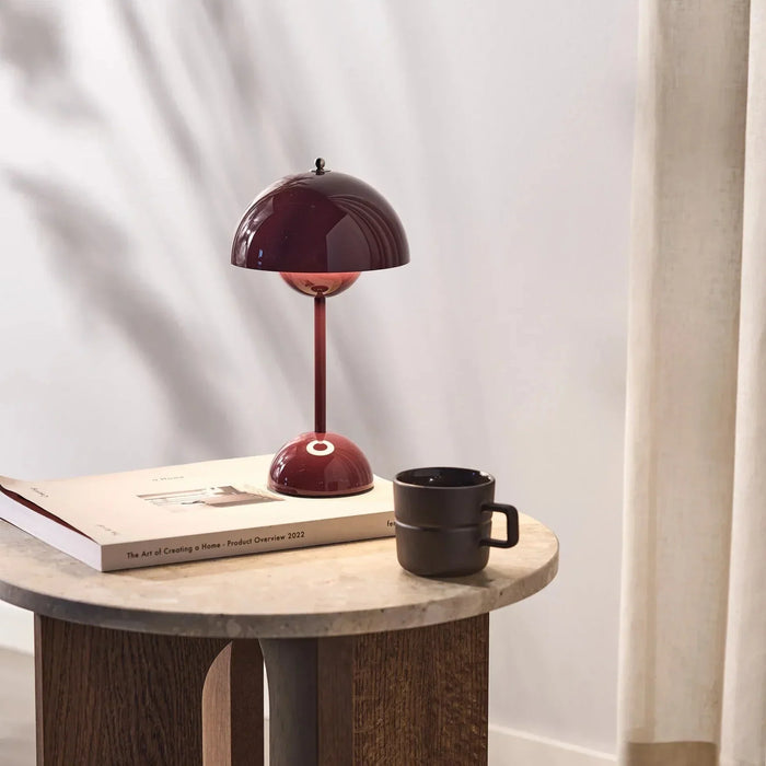 Wireless LED Table Lamp — Modern Scandi Mushroom Design
