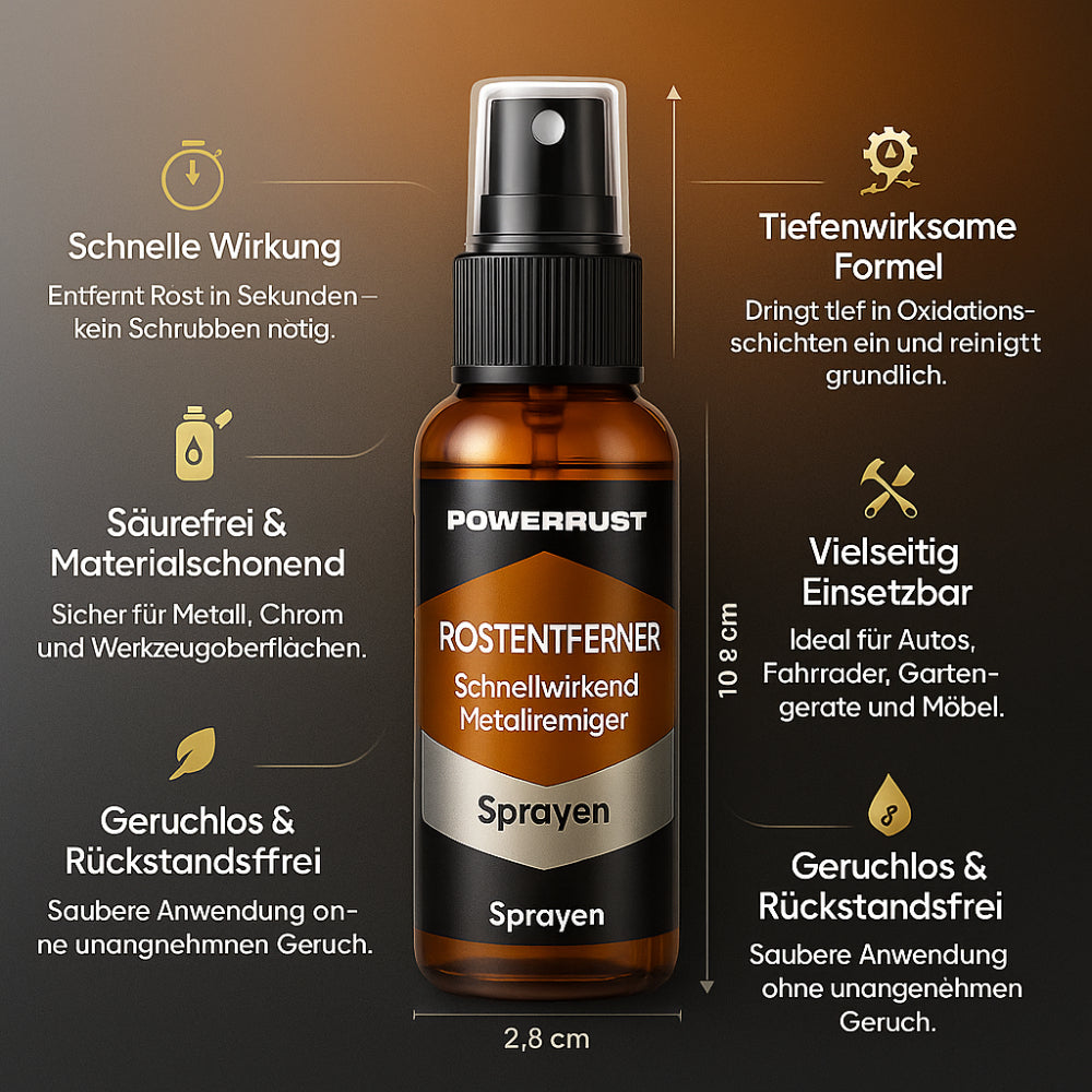 Hurtigtvirkende rustfjernelsesspray til stål og jern