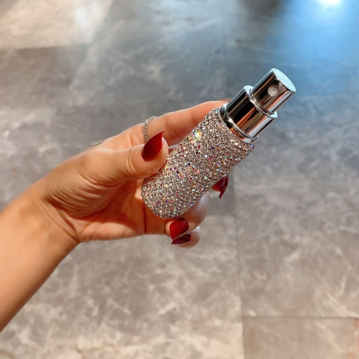 CrystalGlow Refillable Perfume Bottle Diamond Design 10ml Travel Size On the Go