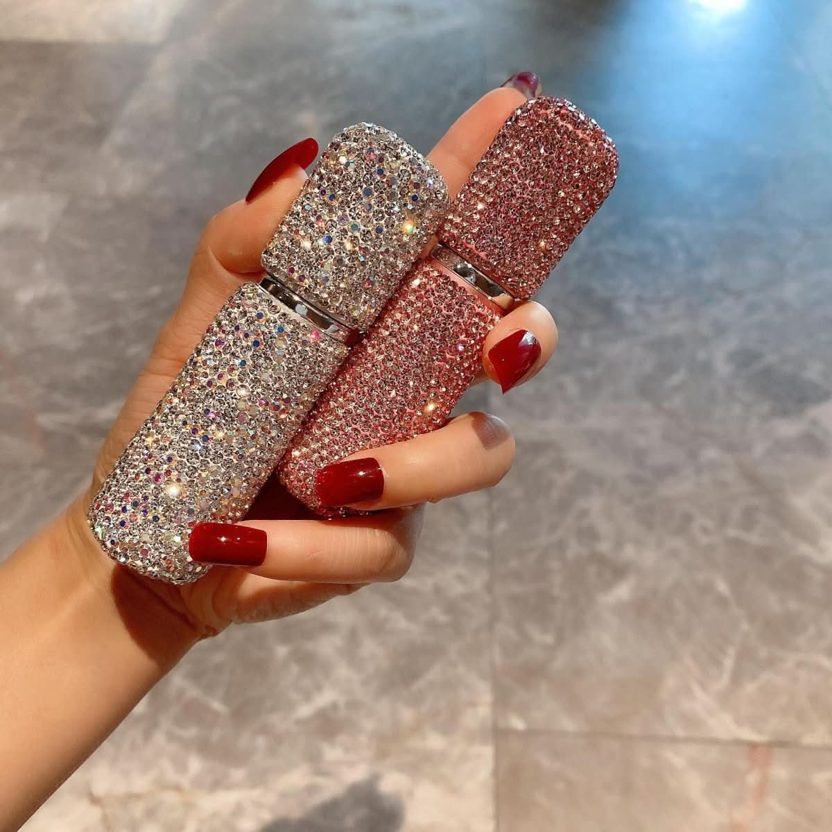 CrystalGlow Refillable Perfume Bottle Diamond Design 10ml Travel Size On the Go