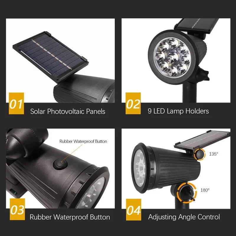 Solarer LED-Gartenstrahler für den Außenbereich - Esilora