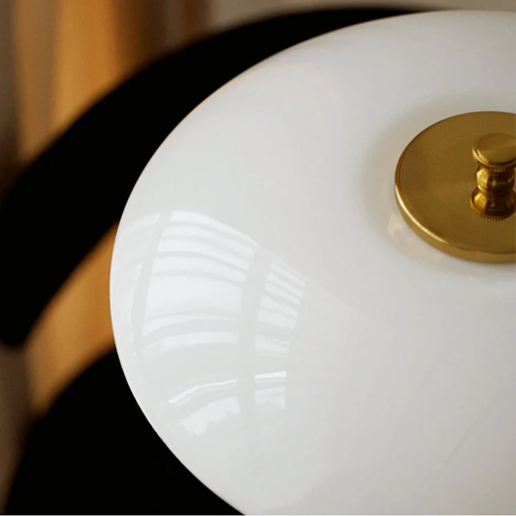 Retro Glass Table Lamp — Brass Base, Classic Design