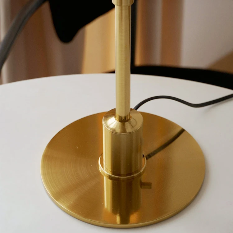Retro Glass Table Lamp — Brass Base, Classic Design