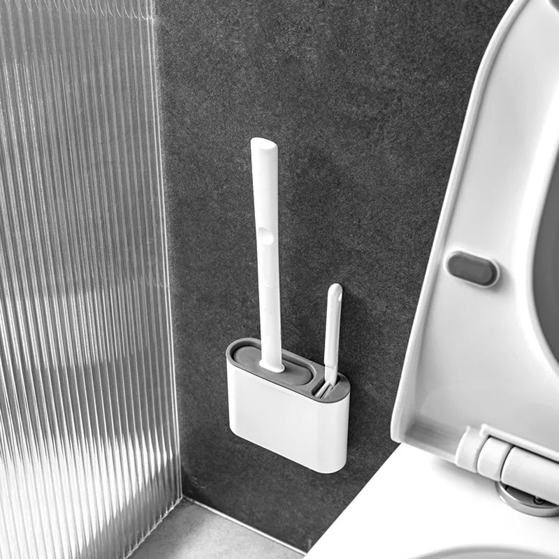 Silikone-toiletbørste med vægholder – Esilora