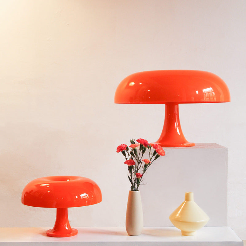 Modern White LED Table Lamp — Mushroom Shape, Adjustable Brightness