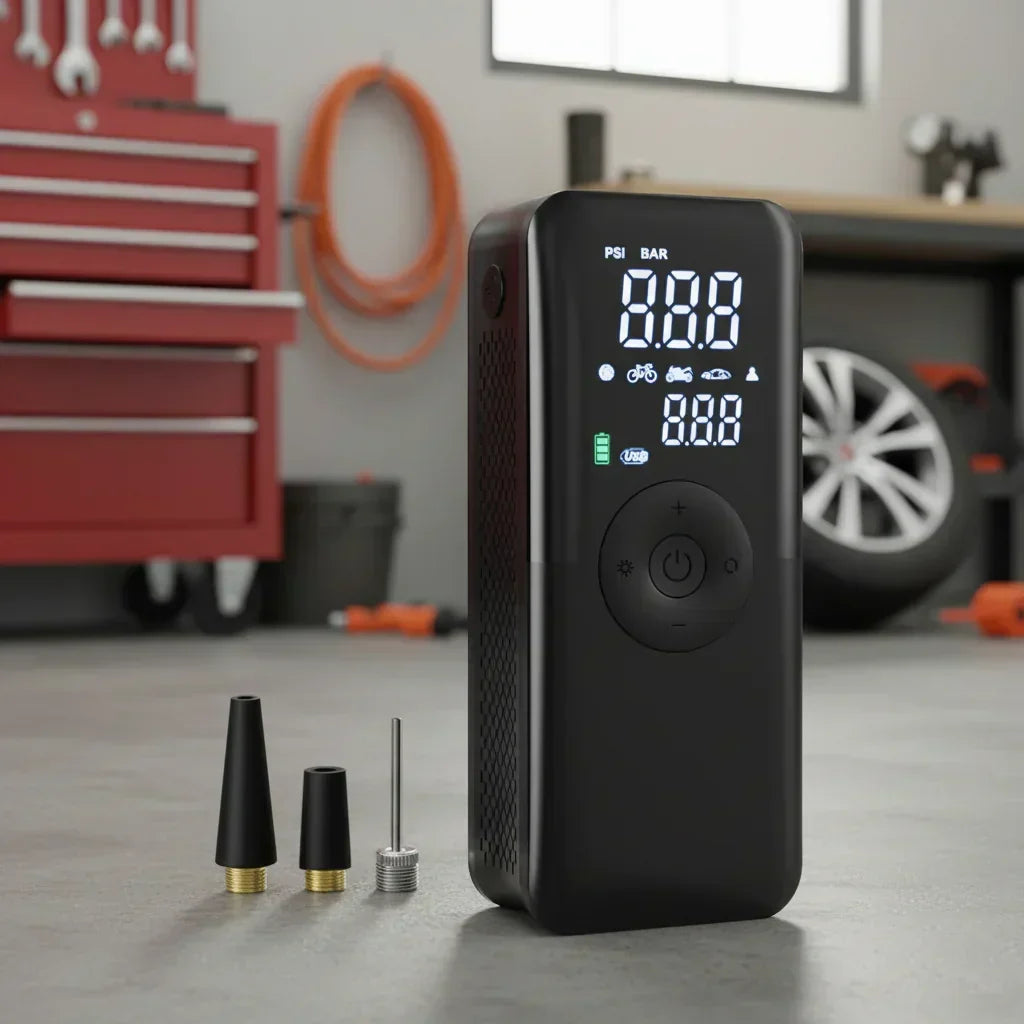Kompakte wiederaufladbare Reifenluftpumpe mit 150 PSI für Autos und Fahrräder