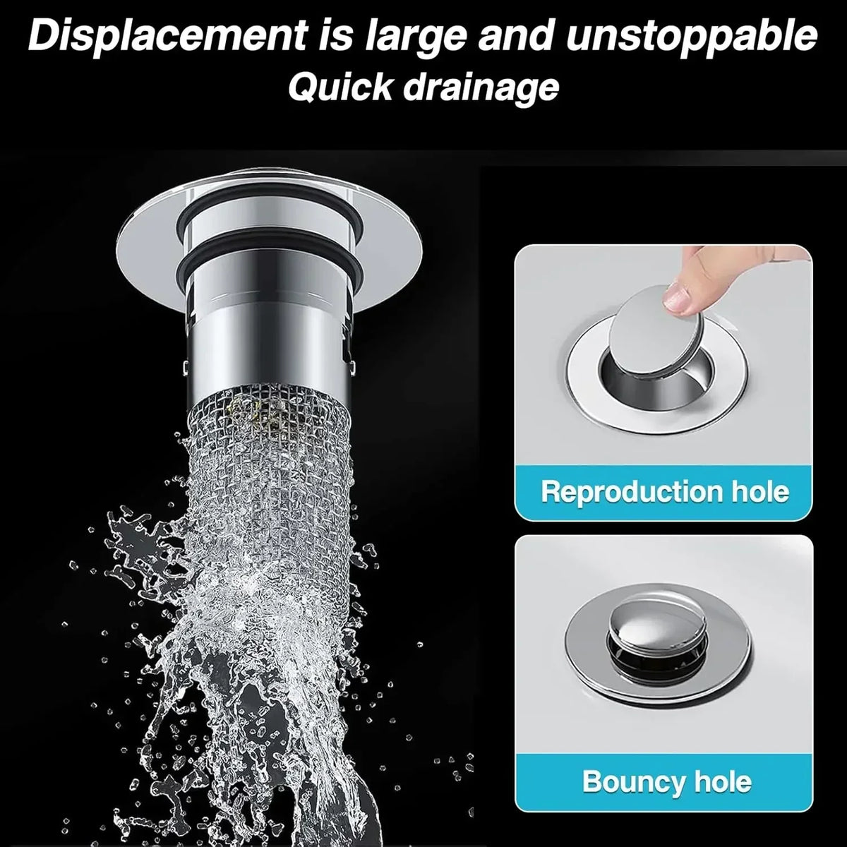 Durable Drain Stopper for Bathroom Sink and Shower Protection