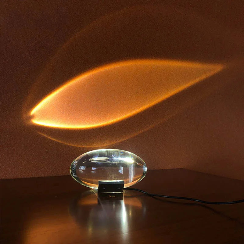 Lampada notturna di cristallo a forma di occhio Auravine — proiezione di stelle, luce rilassante