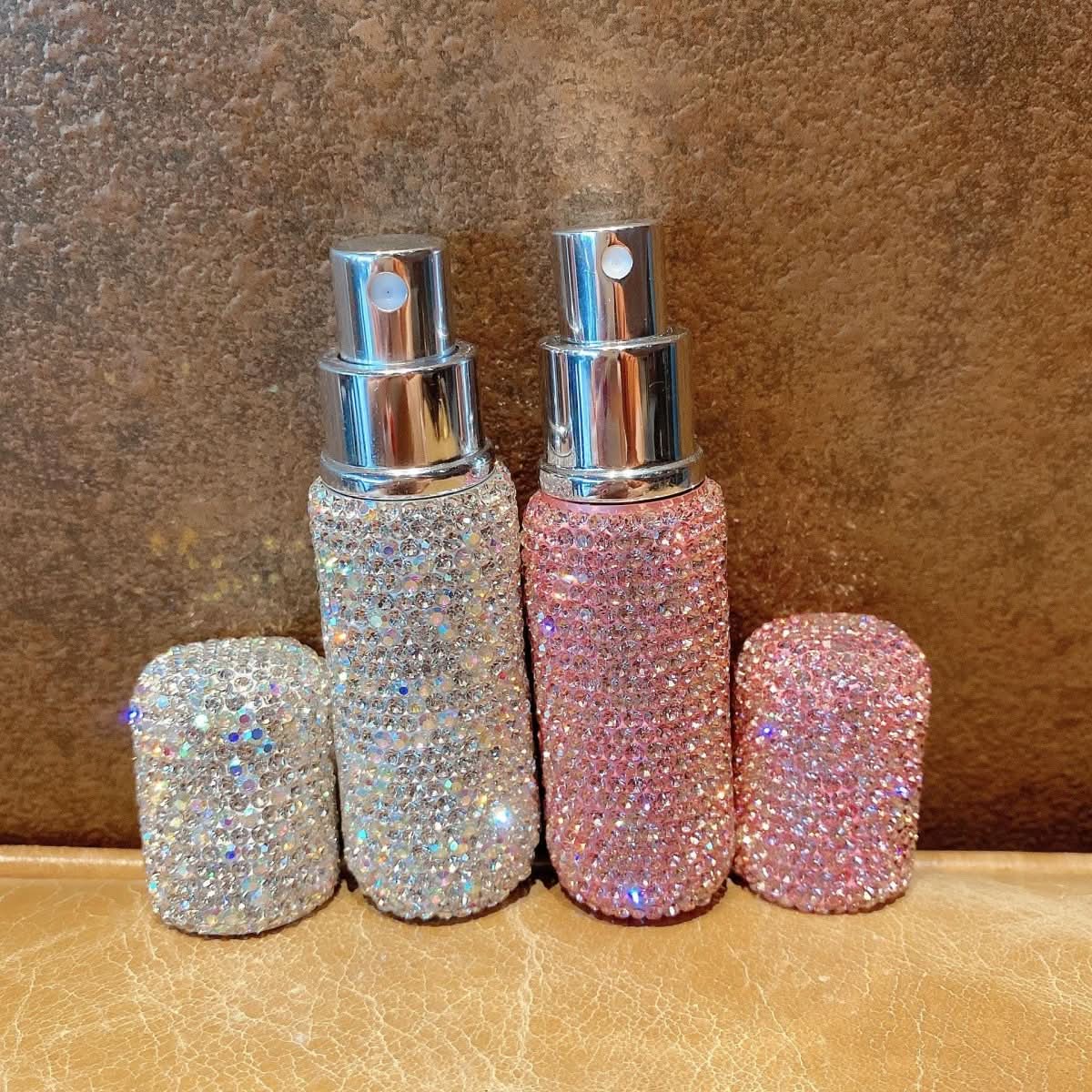 CrystalGlow Refillable Perfume Bottle Diamond Design 10ml Travel Size On the Go