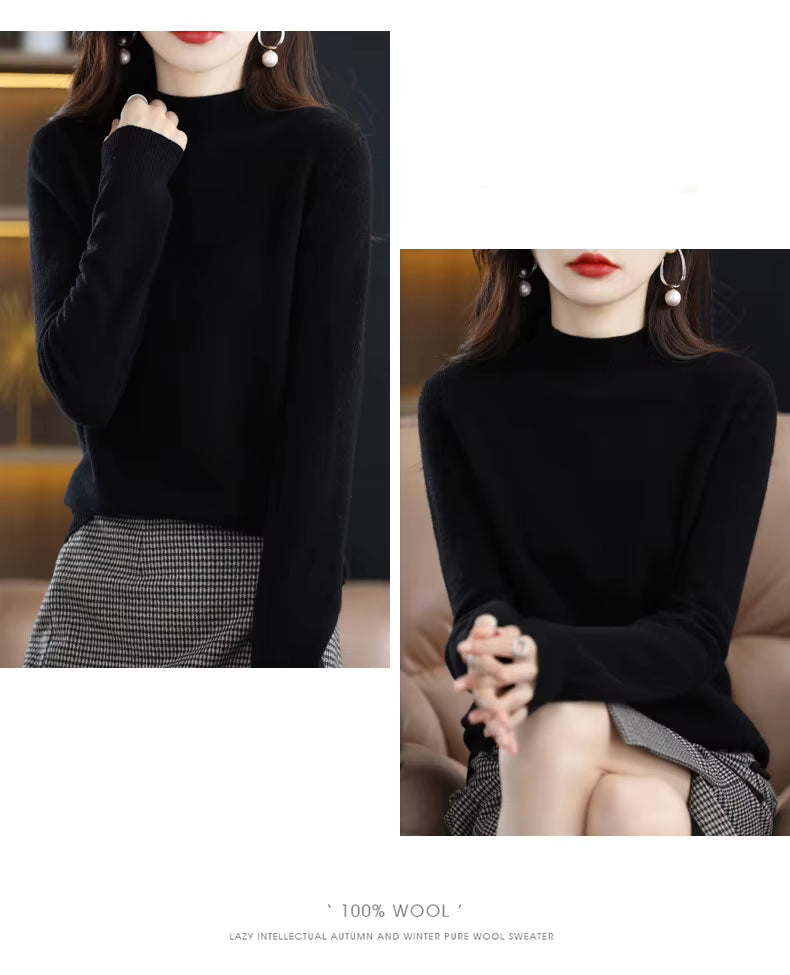Aurora Women's 100% Pure Wool Cashmere Sweater For Autumn And Winter