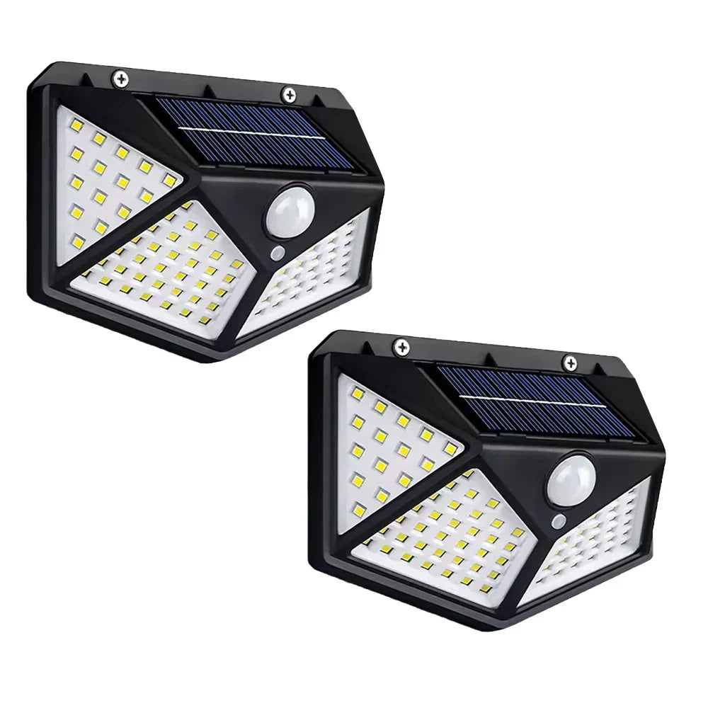 Luz solar de pared para exteriores con 100 LED y sensor de movimiento - Esilora