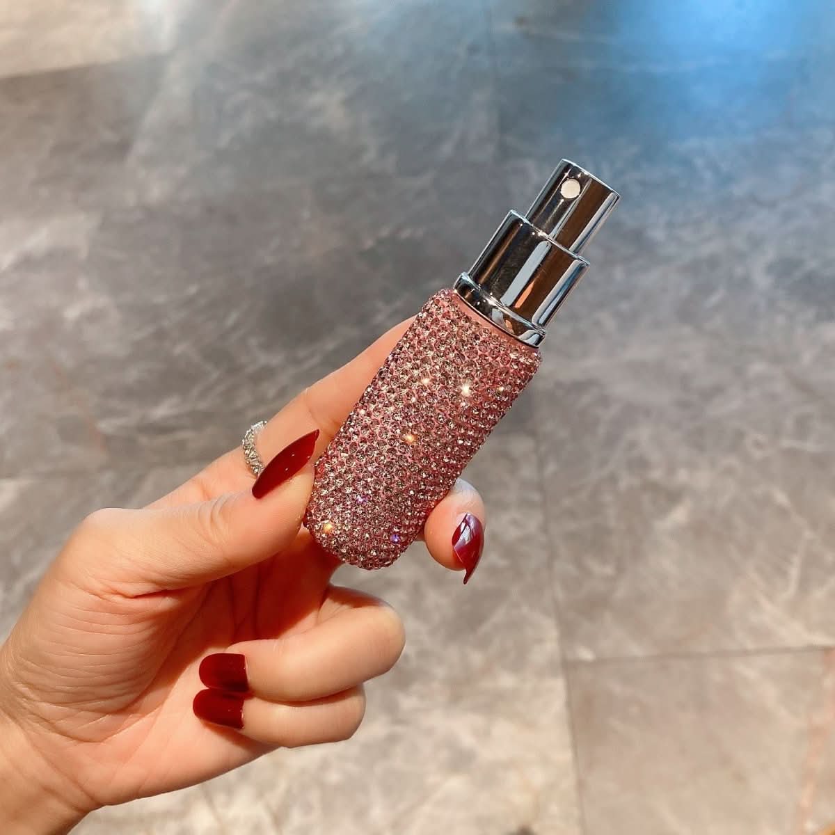 CrystalGlow Refillable Perfume Bottle Diamond Design 10ml Travel Size On the Go