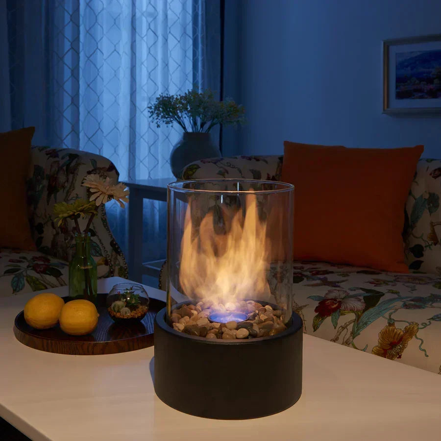 Aurevion bordpejs med bioethanol — bærbart design uden røg