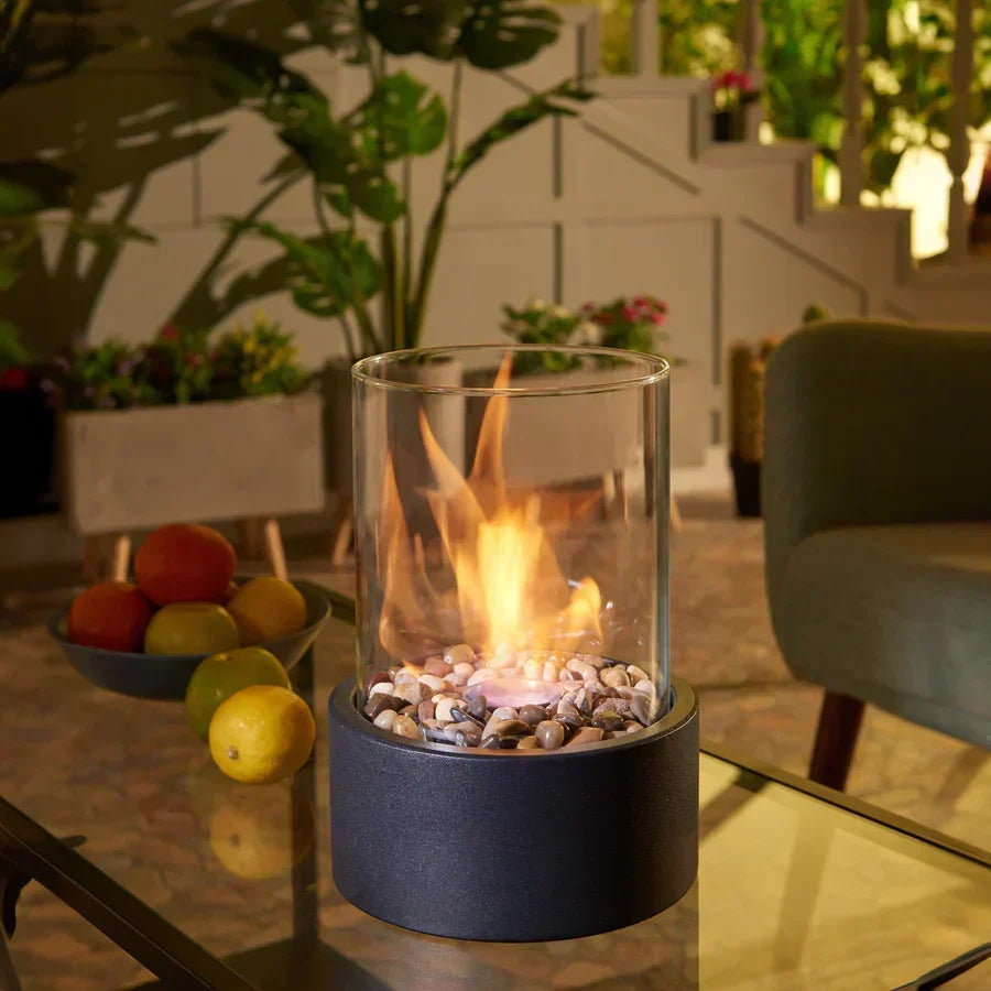 Chimenea de mesa de bioetanol Aurevion — diseño portátil sin humo