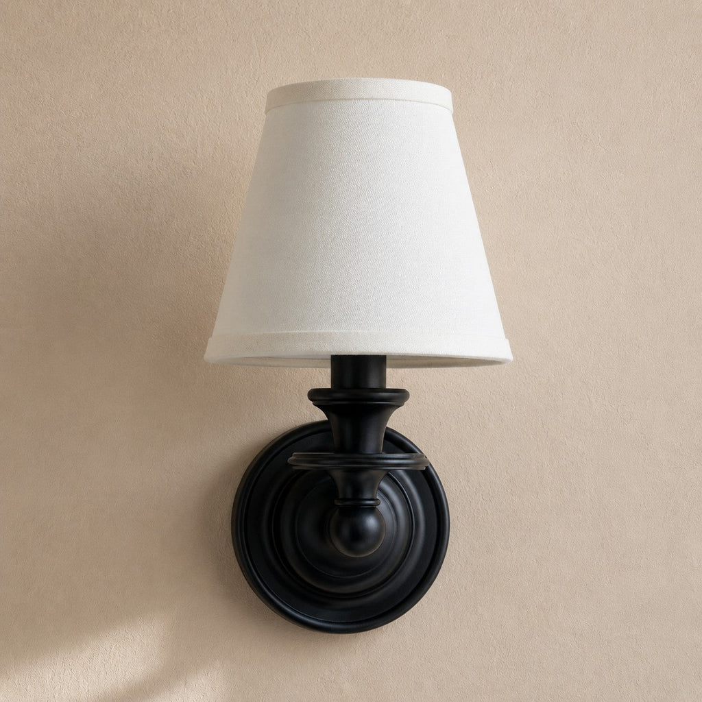 Rowan Drum Shade Wall Sconce – Fabric Sconce Light for Cozy Cottage Lighting | Esilora