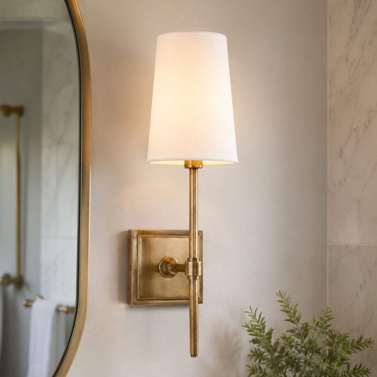 Rowan Elegant White-Linen Shade Wall Lamp – Retro Metal Wall Light for Bedroom & Hallway | Esilora