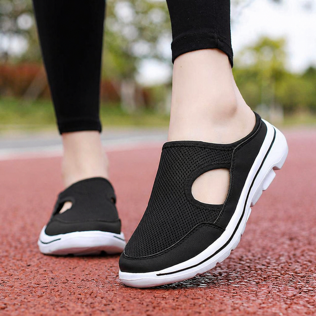 Stödjande slip-on-sneakers — ventilerande luftflöde, konturformad yttersula