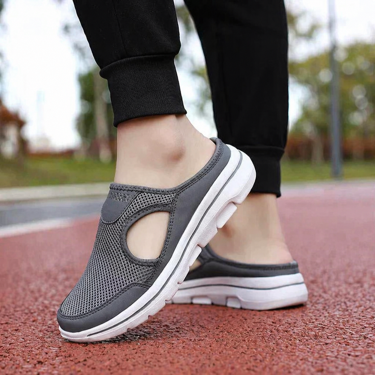 Stödjande slip-on-sneakers — ventilerande luftflöde, konturformad yttersula