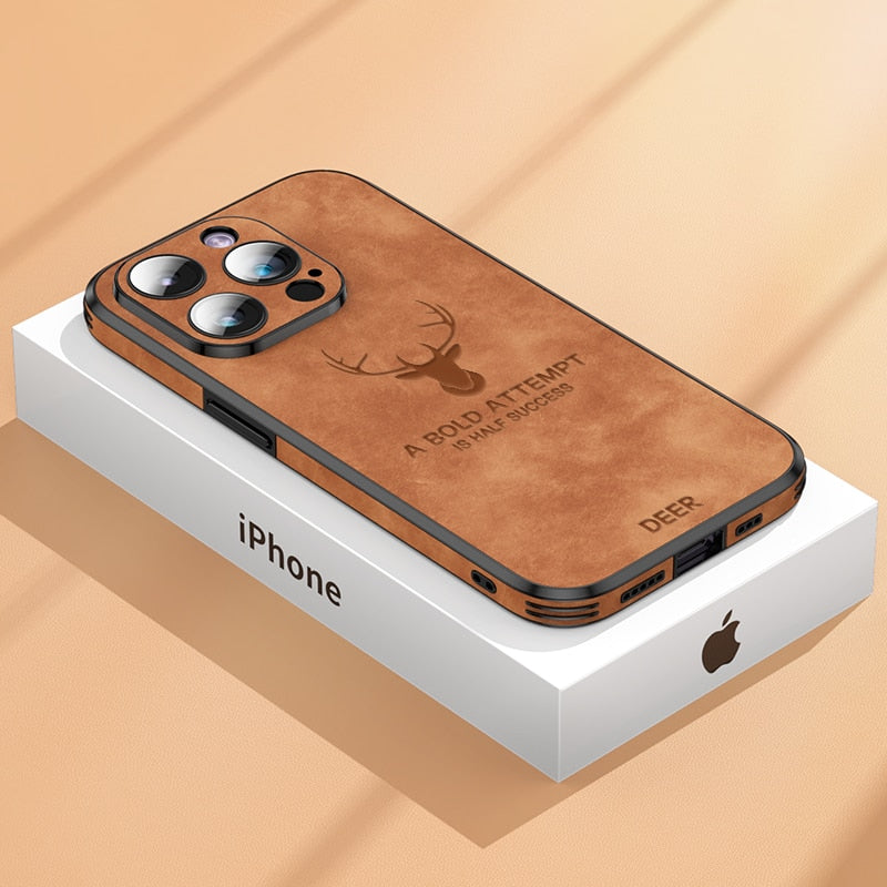 Slim Shockproof Smartphone Case in Genuine Leather – Stylish Protection - Esilora
