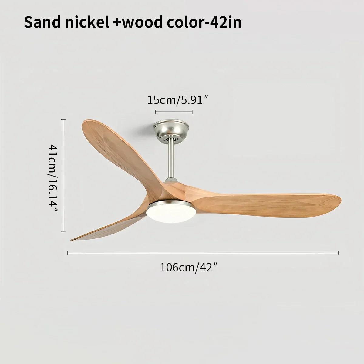 Nordic Solid Wood Ceiling Fan with Light - Orntli