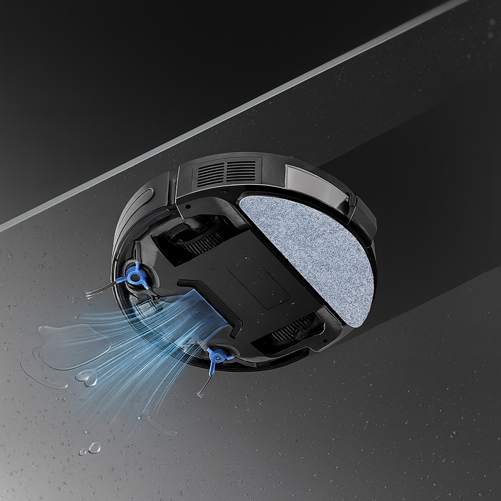 Smart appstyrd robotdammsugare — samtidig dammsugning och moppning, dubbelverkande design
