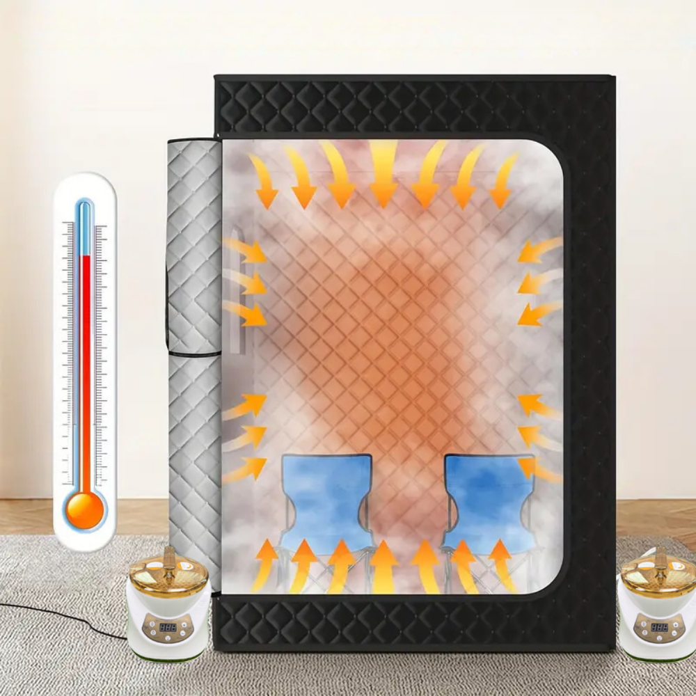 Tenda de sauna a vapor portátil — Design de câmara dupla, gerador integrado