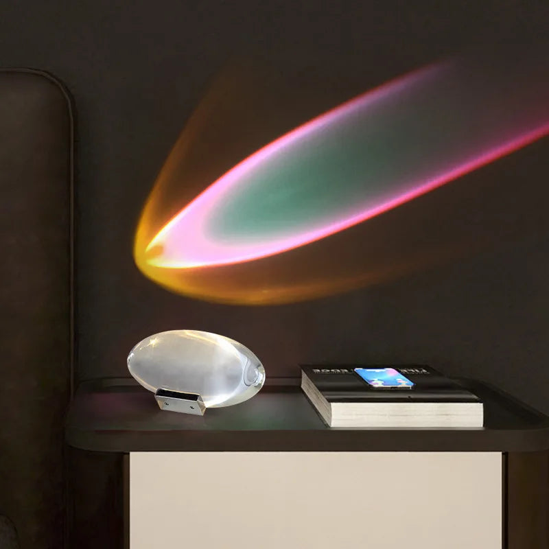 Lampada notturna di cristallo a forma di occhio Auravine — proiezione di stelle, luce rilassante