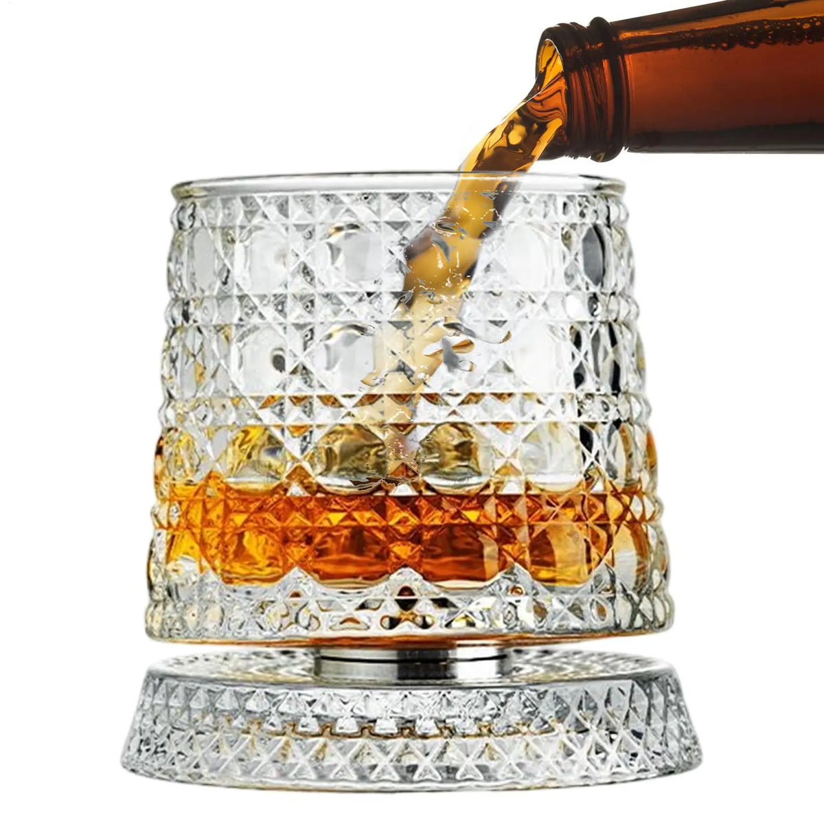 Rotating Whiskey Glass Set for Entertaining and Conversation