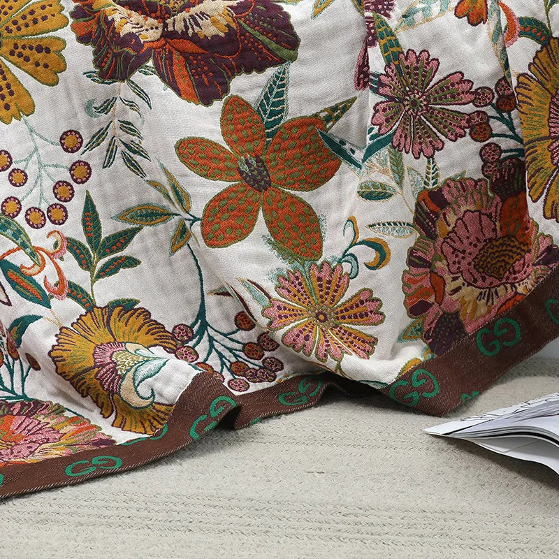Floral Gauze Blanket for Breathable Everyday Comfort