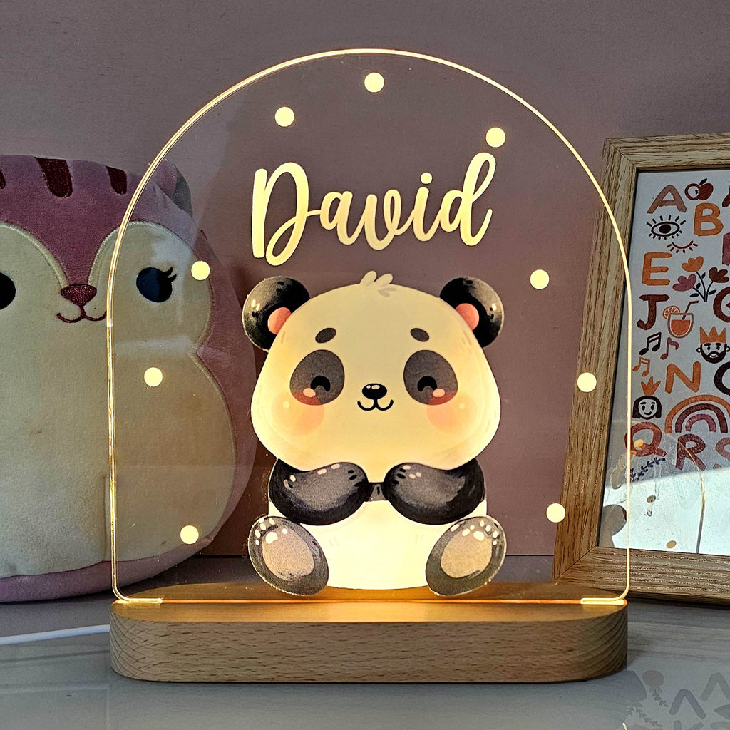Lampă de veghe personalizată din acril, cu animal — nume gravat la comandă, lumină blândă