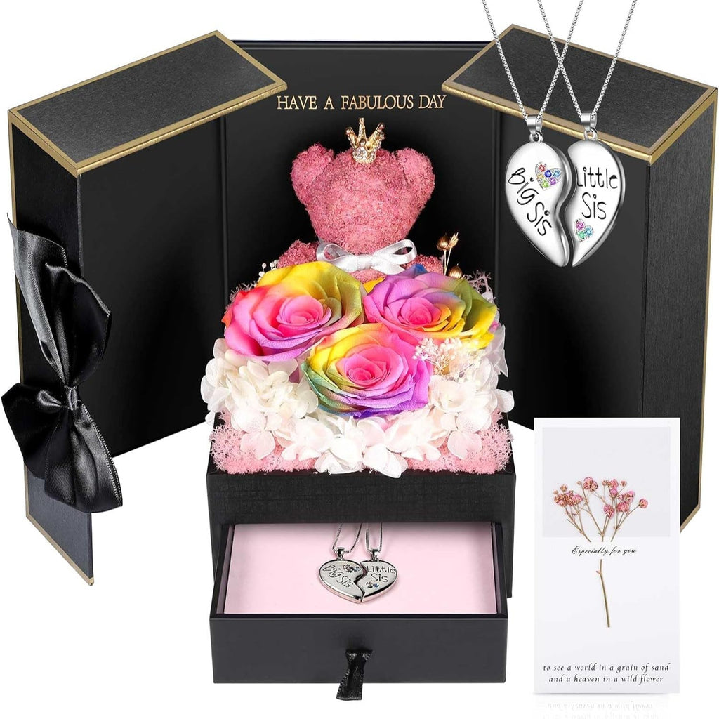 Collier orné d’une rose — Coffret de bijoux prêt à offrir