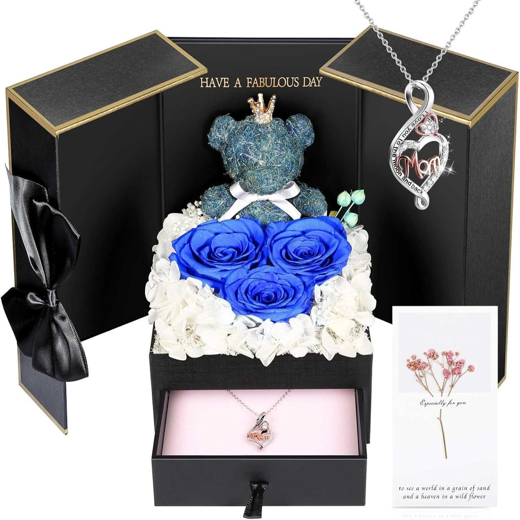 Collier orné d’une rose — Coffret de bijoux prêt à offrir