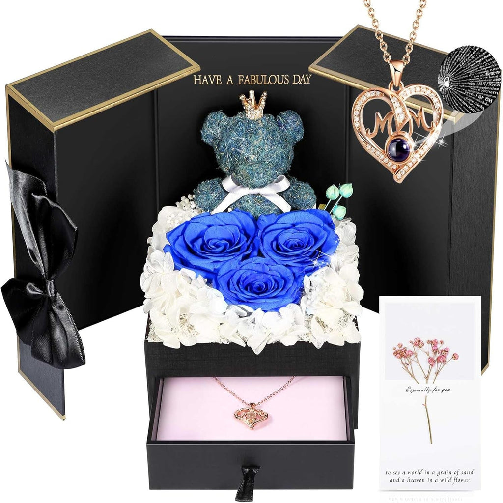 Collier orné d’une rose — Coffret de bijoux prêt à offrir