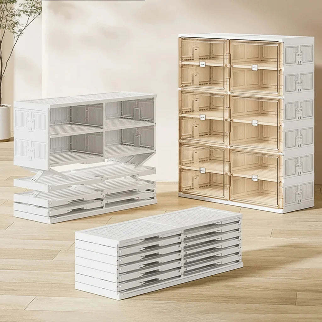 Stapelbarer transparenter Schuhschrank aus Kunststoff