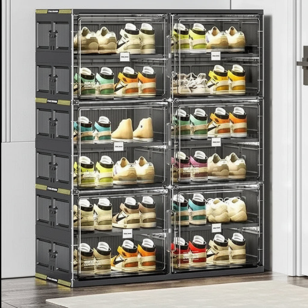 Stapelbarer transparenter Schuhschrank aus Kunststoff