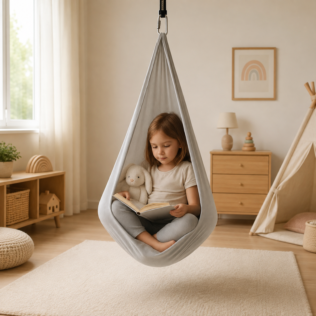 Leagăn terapeutic pivotant - leagăn senzorial calmant pentru relaxare