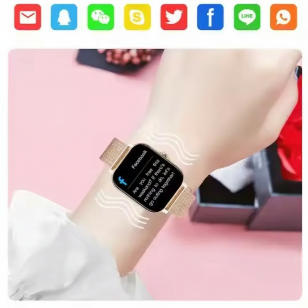 Stylowy smartwatch damski – Kompleksowe monitorowanie zdrowia i wydłużony czas pracy baterii - Esilora