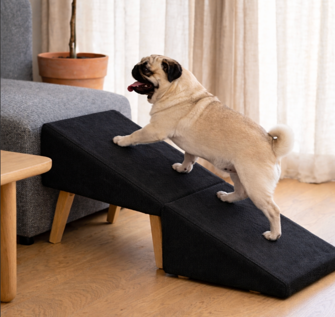 2-in-1 Split Ottoman Dog Ramp for Couch, Bed, Car & Cats