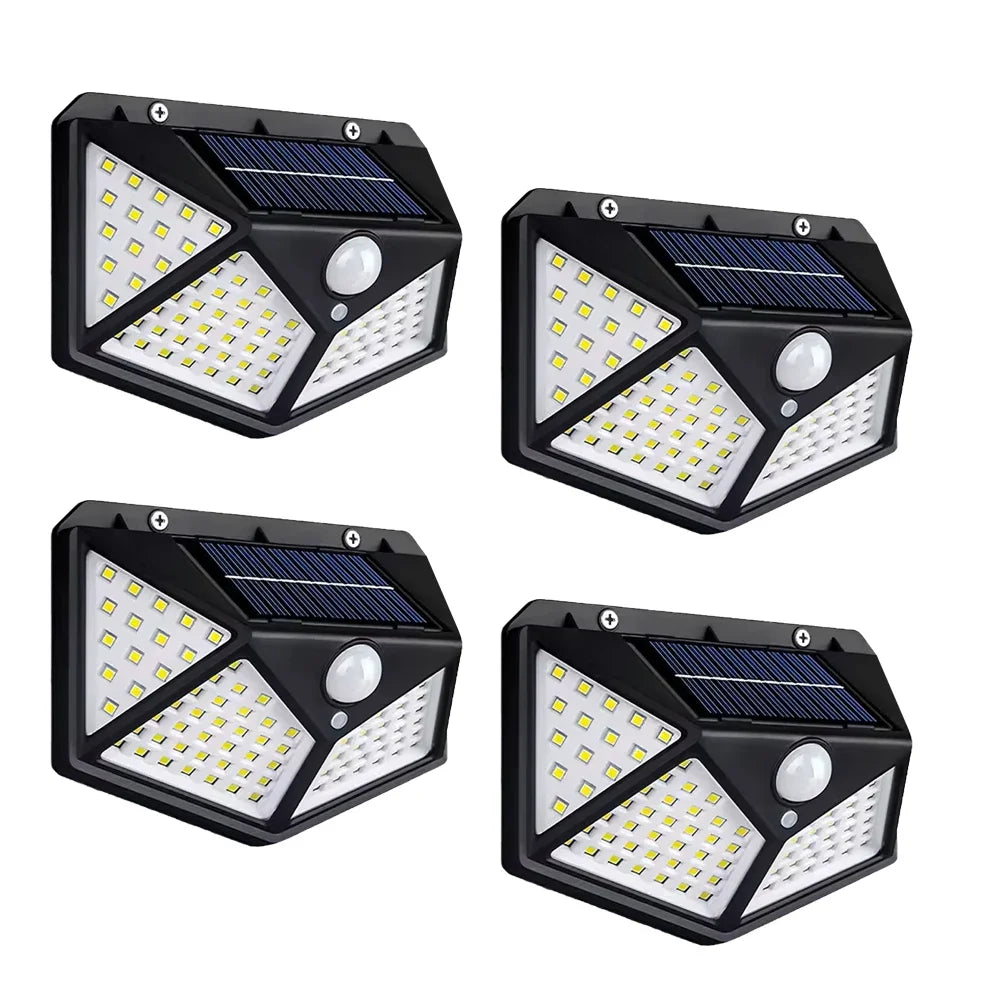 Luz solar de pared para exteriores con 100 LED y sensor de movimiento - Esilora