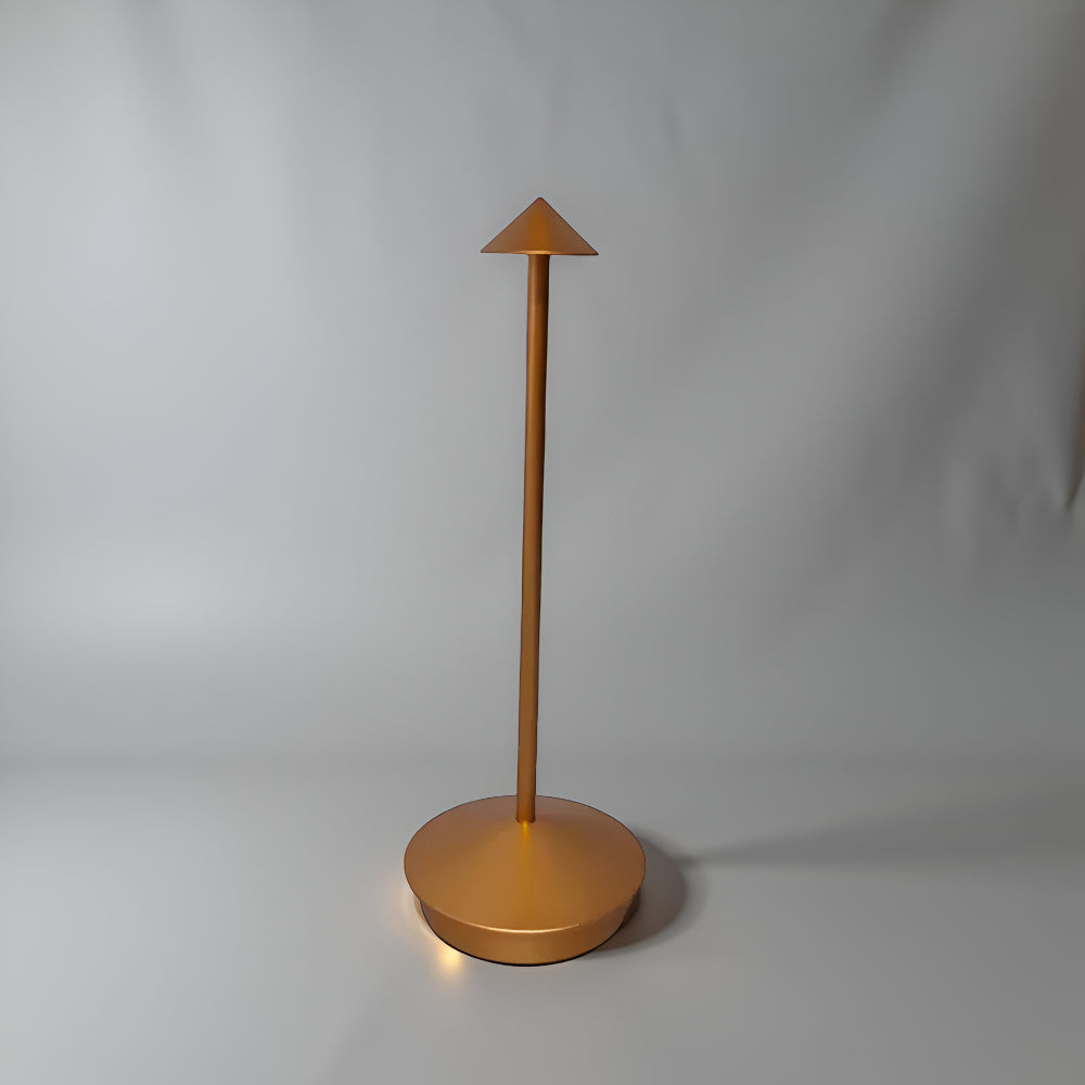 مصباح طاولة LED لاسلكي قابل لتعتيم الإضاءة — هيكل دائري من الألومنيوم، 11 Inches