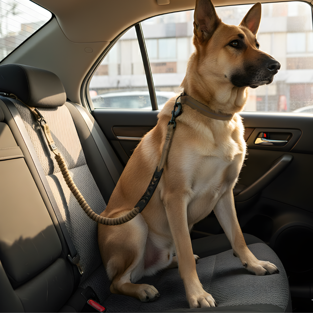 SecureStride Dog Leash — Heavy-Duty Design, Car Seatbelt Clip